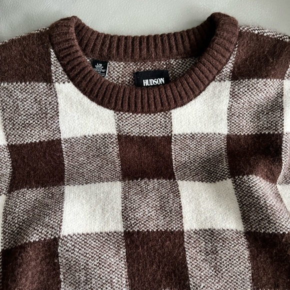 NWOT - Hudson Jeans Men’s Checkered Pattern Sweater - Size L - Picture 4 of 6